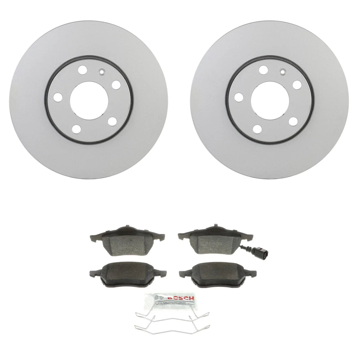 Bosch Front Rotors & Blue Semi-Met Disc Brake Pad Kit for Audi 100 A4 A6 (1990–2001)