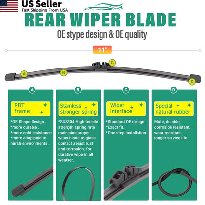 22" 11" Windshield Wiper Blades for Ford