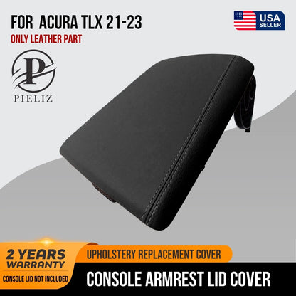 Console Lid Armrest Cover for Acura TLX (2021–2023) Gray PVC Leather