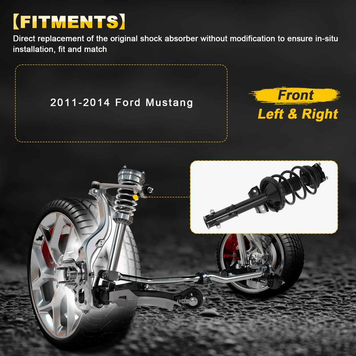 Set of 2 Front Complete Struts for Ford Mustang (2011–2014)