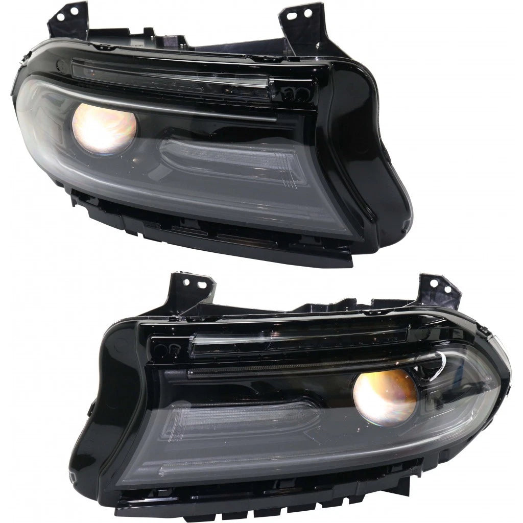 Headlight Assembly Pair for Dodge Charger (2016–2018) PLX-M0-334-1140L-ACN2-CL360A1, CH2502296, CH2503296