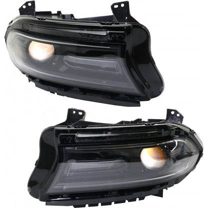 Headlight Assembly Pair for Dodge Charger (2016–2018) PLX-M0-334-1140L-ACN2-CL360A1, CH2502296, CH2503296