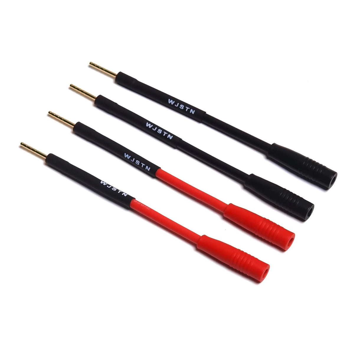 Set of 4 Pin Plug to Banana Female Adapters (2 Red, 2 Black)