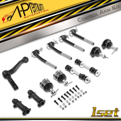Set of 13 Front Ball Joints Sway Bar Links Tie Rod Ends for Chevy Buick Cadillac
