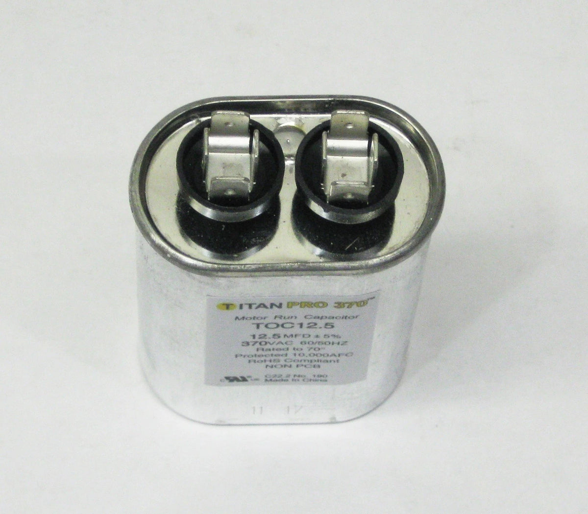 HVAC Oval Motor Run Capacitor 12.5 MFD/UF for TitanPro TOC12.5