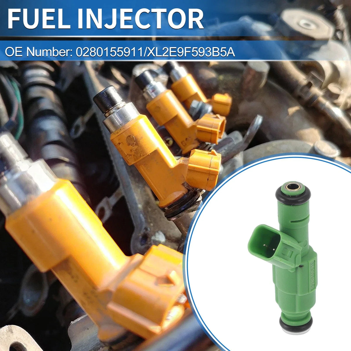 1 Pc Fuel Injector No.0280155911/XL2E9F593B5A for Ford Contour (1998–2000)