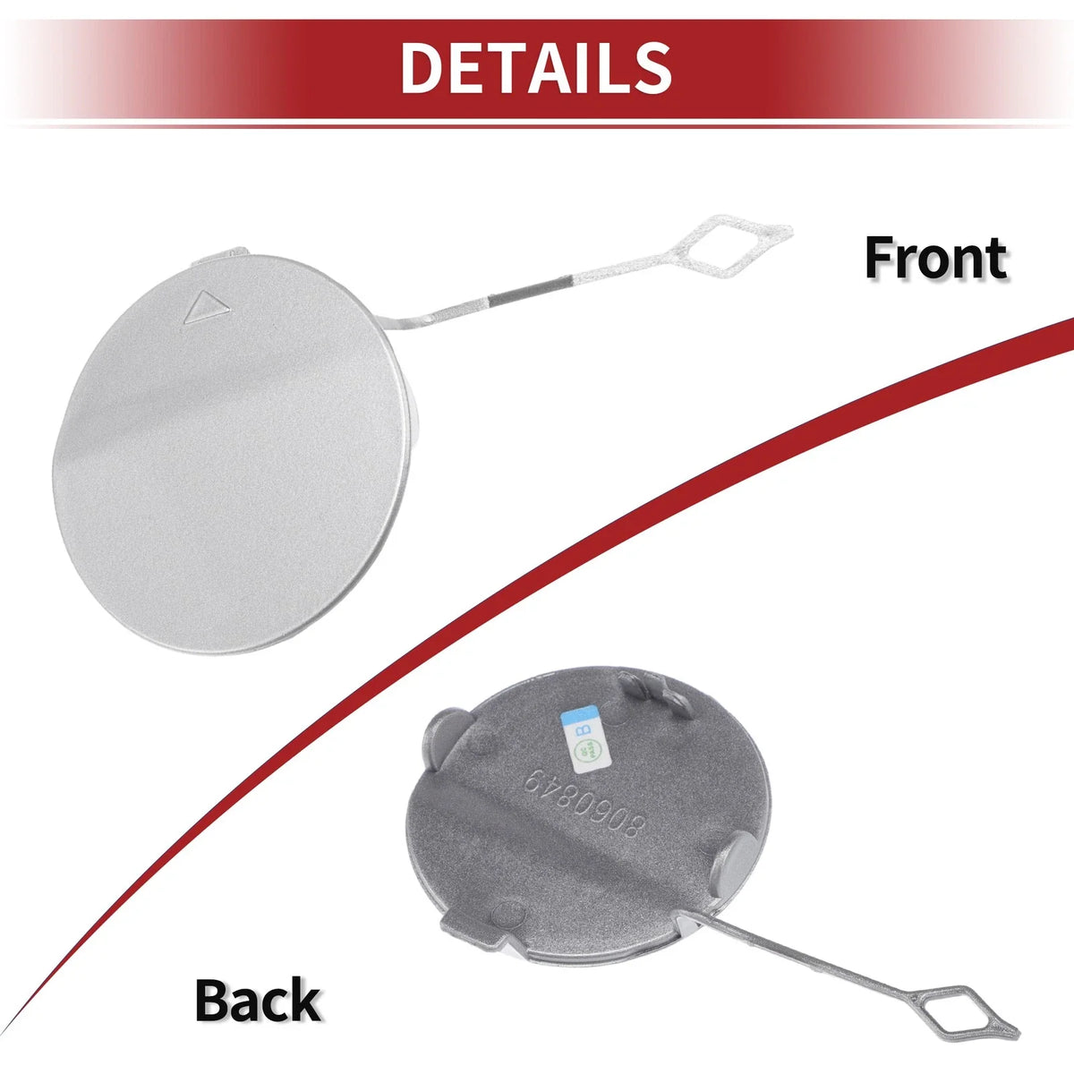 Rear Car Bumper Tow Hook Cover for BMW 428i (2014-2016) Silver Tone