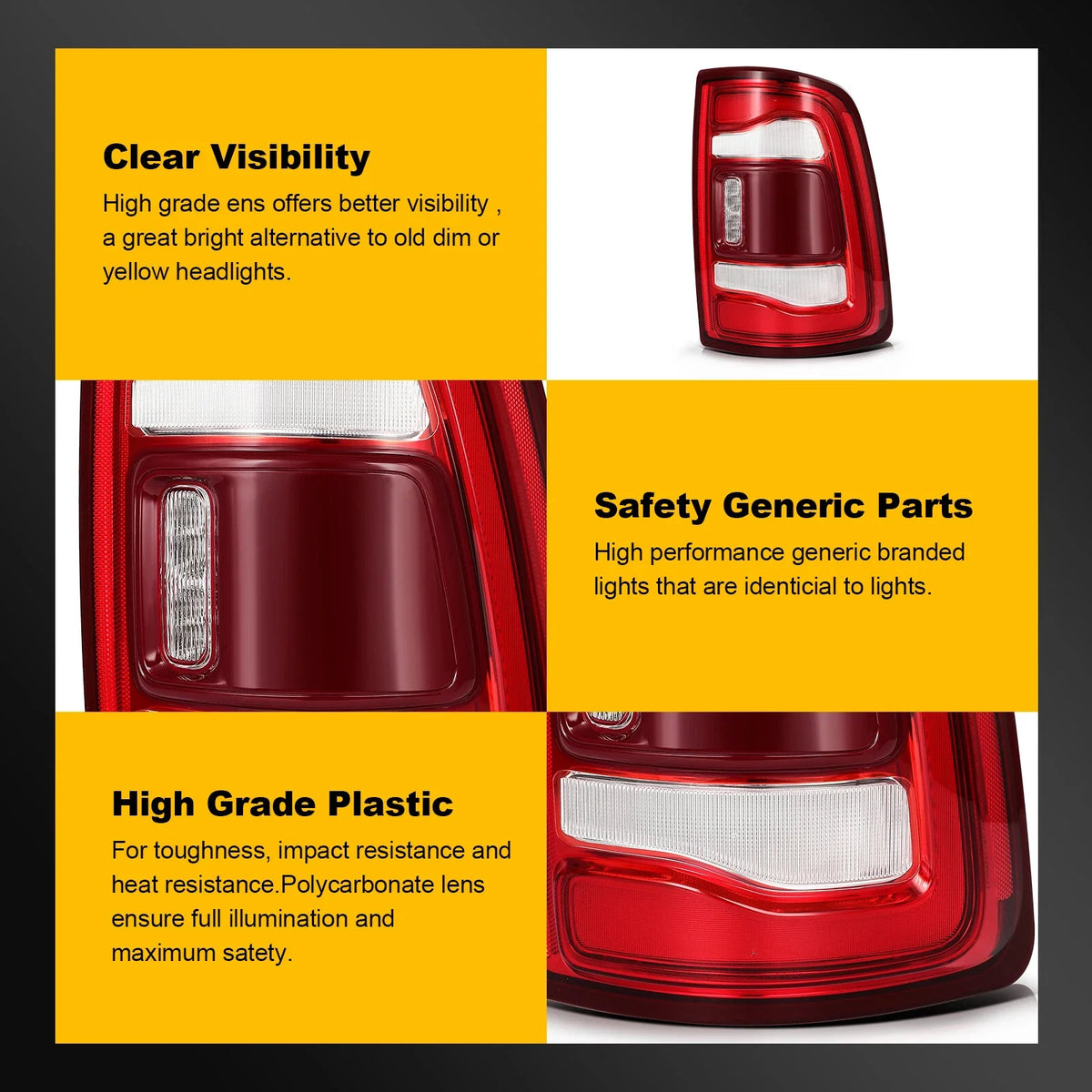 Pair LED Tail Light Assembly for Ram 2500 3500 (2019–2024)