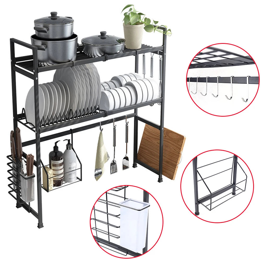 2-Tier Stainless Steel Over The Sink Dish Drying Rack