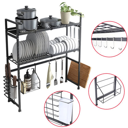 2-Tier Stainless Steel Over The Sink Dish Drying Rack
