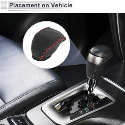1 Pc Gear Shift Knob Cover for Toyota RAV4 (2019–2024) Pebbled Black Red