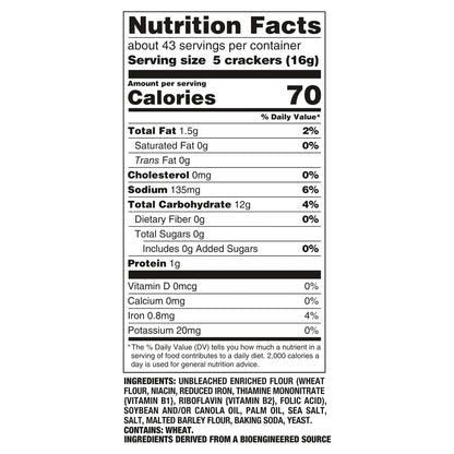 Saltine Crackers Family Size 24 oz - Light Crunchy Soup Snacks