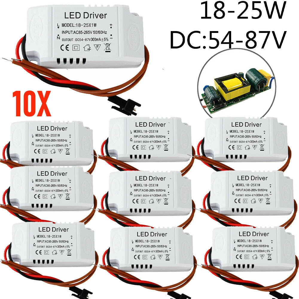 10PCS LED Driver Transformer Power Supply 90V 300mA DC 25W