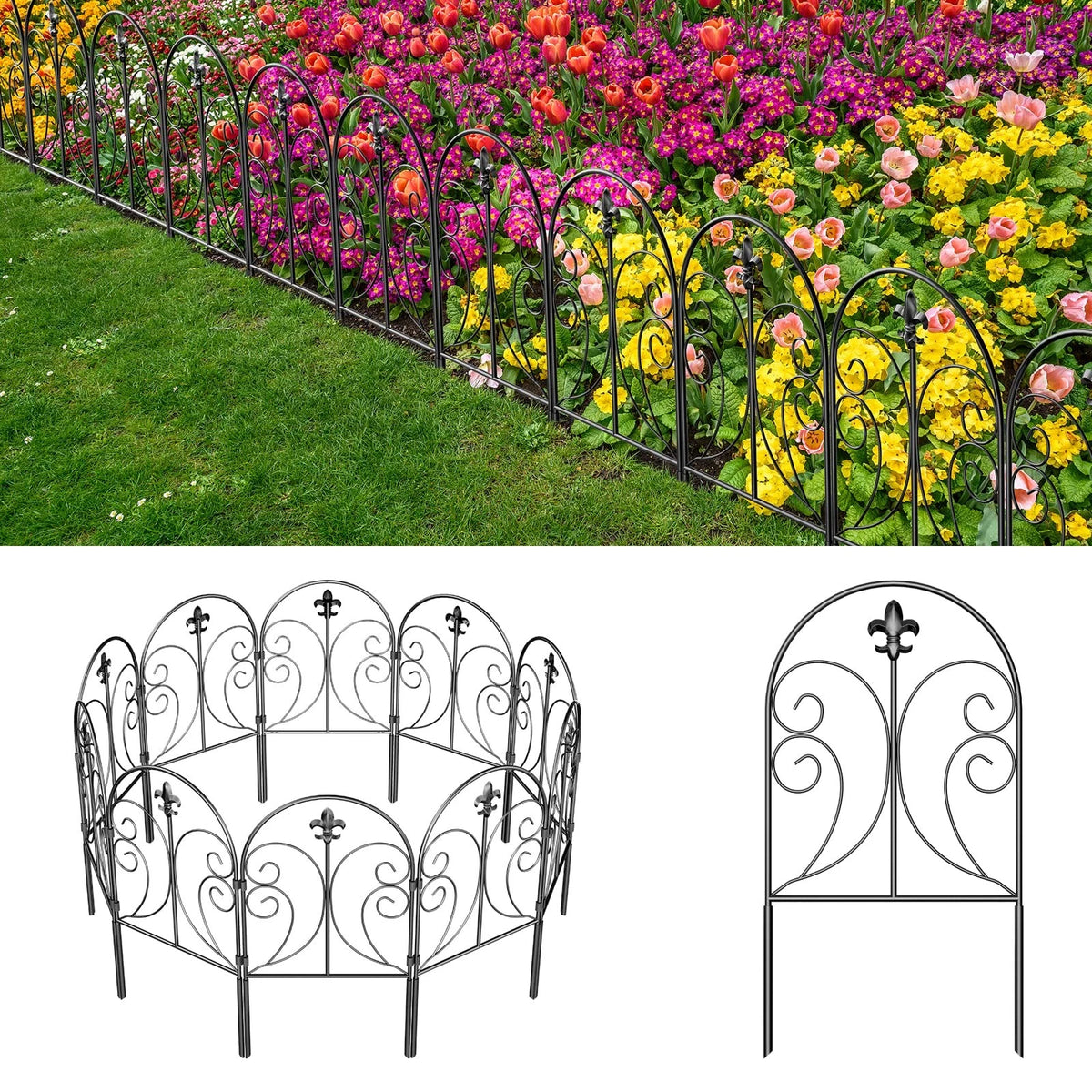 10 Pack Decorative Garden Fence for Outdoor Use