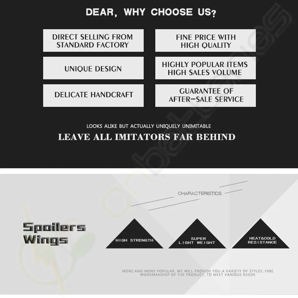 Unpainted Black Rear Trunk Wing Spoiler for Honda Accord 4DR Sedan (2008–2012)