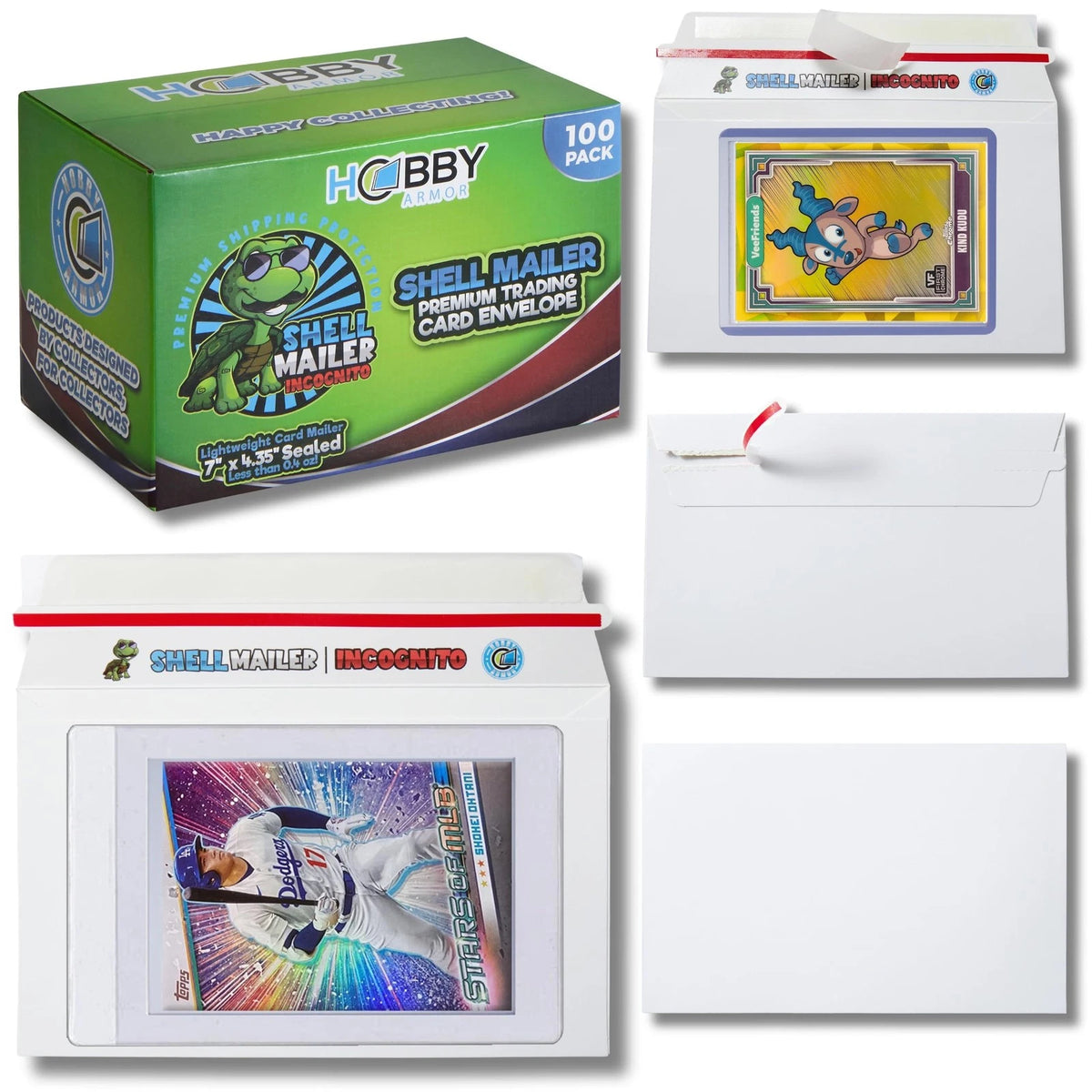 100 Pack Shell Mailer 7x4.35 inches for Shipping and Protection