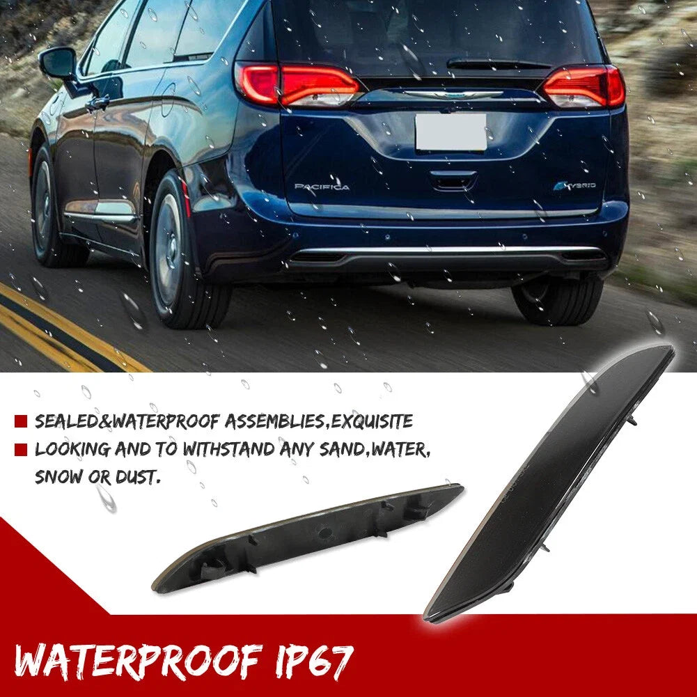 Set of 2 Smoke Rear Bumper Reflectors for Chrysler Pacifica & Voyager