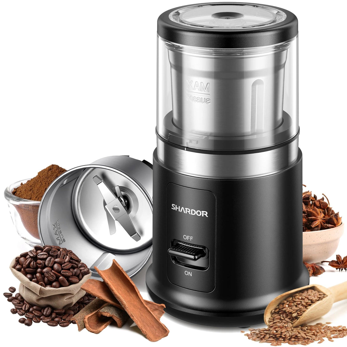 One Touch Coffee Grinder for SHARDOR (Electric, Spice, Herb)