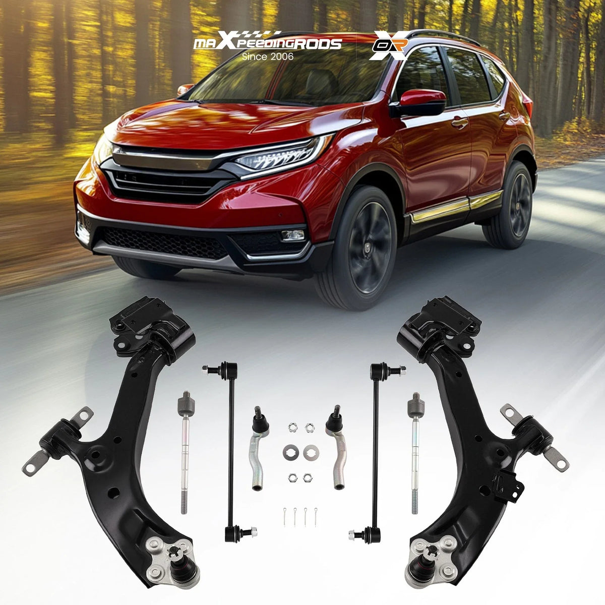 Set of 8 Front Lower Control Arms Sway Bar Tie Rods for Honda CR-V (2015–2016)