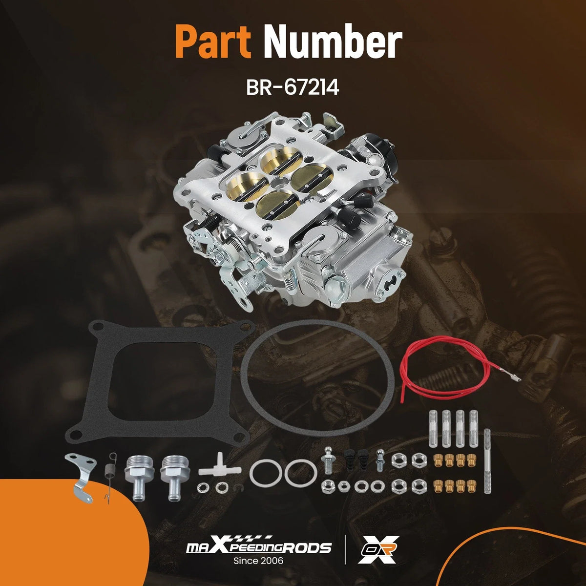 4 Barrel Carburetor Carb for BR-67214 (850 CFM, Electric Choke, Square Bore)