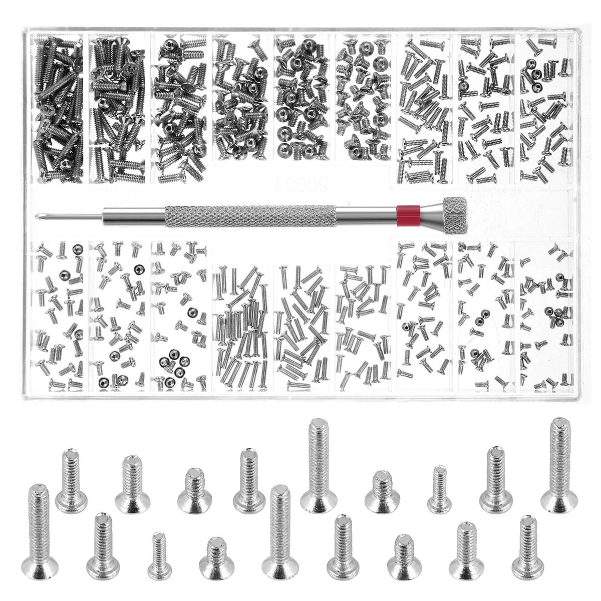 500 Pcs Small Screws for Electronics (M1.2/M1.4/M2.0) Silver