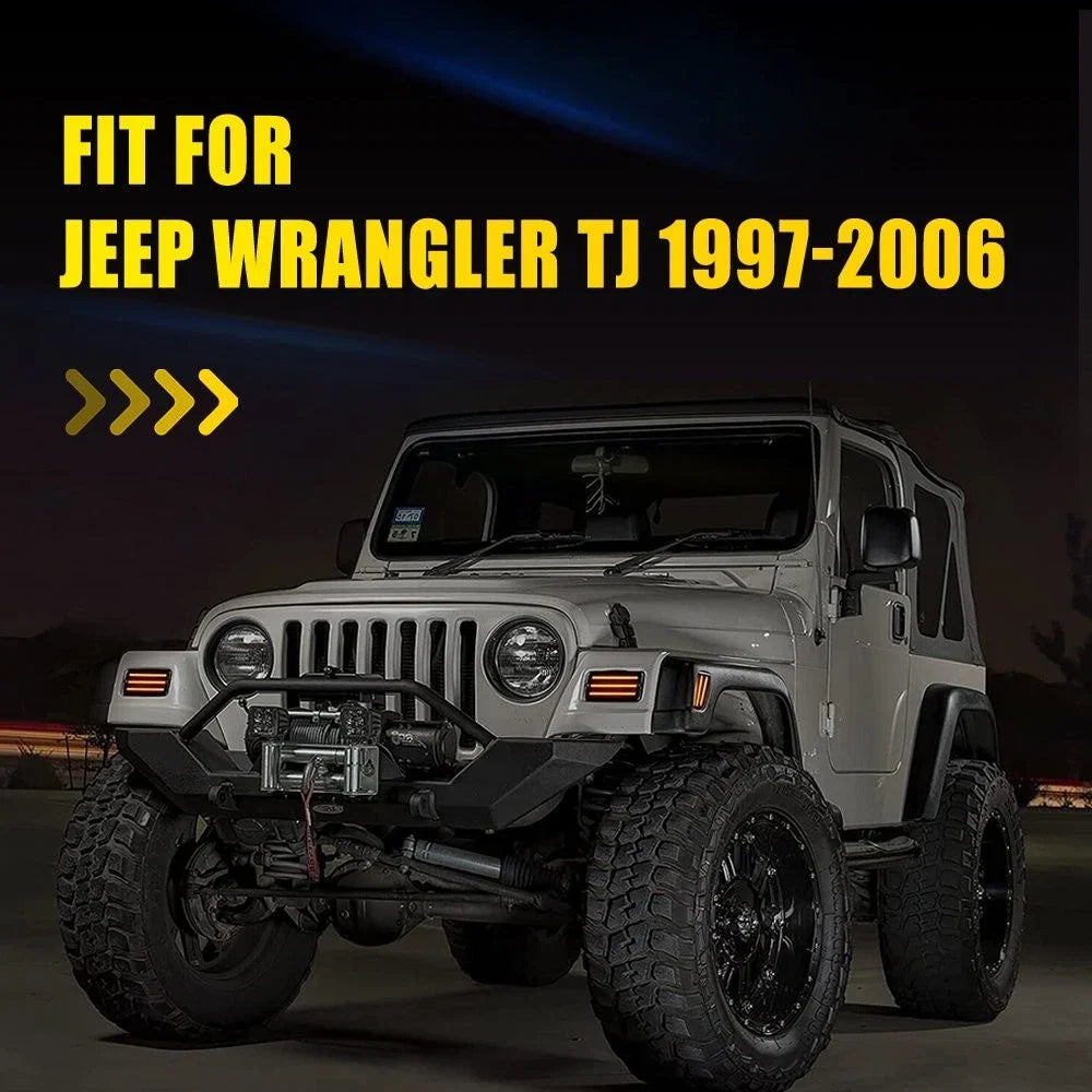 Smoke Dynamic Amber Fender Side Marker Light for Jeep Wrangler TJ (1997–2006)