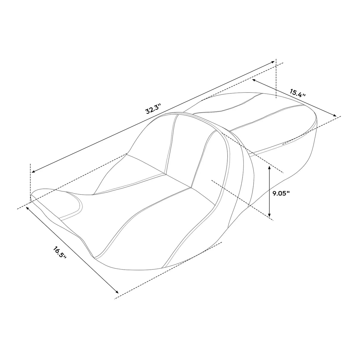 Front Rear Seat for Harley Touring Road Glide (2009–2023) Black