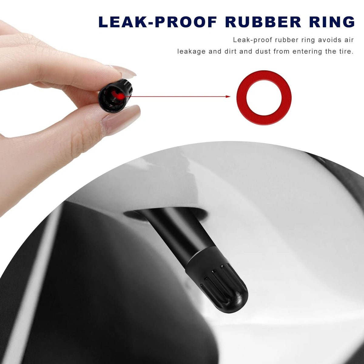 8X Plastic Tire Valve Stem Caps for Universal Fit (Dustproof, Long Air Dome)