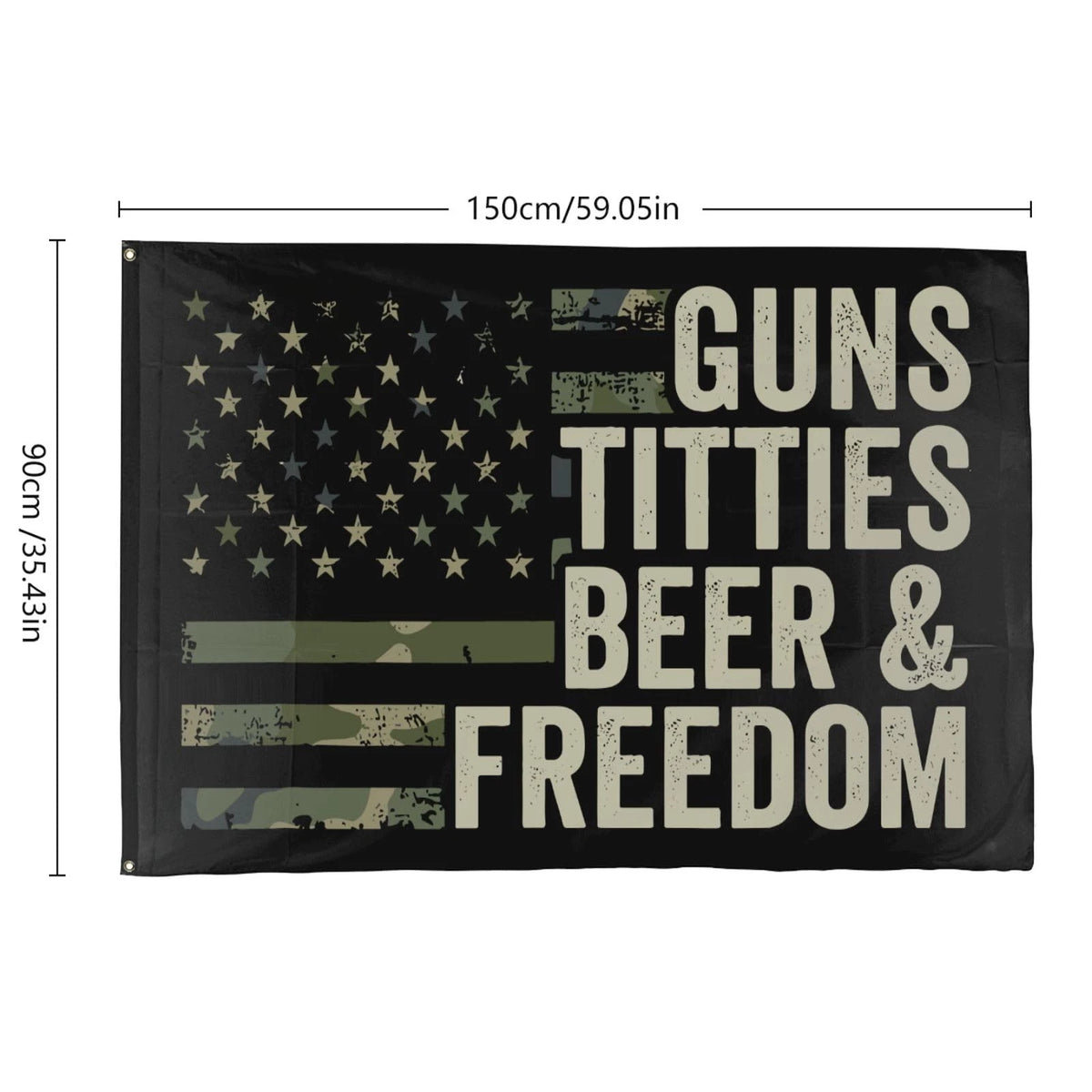 Guns Beer & Freedom Flags for Outdoor Use (3x5)