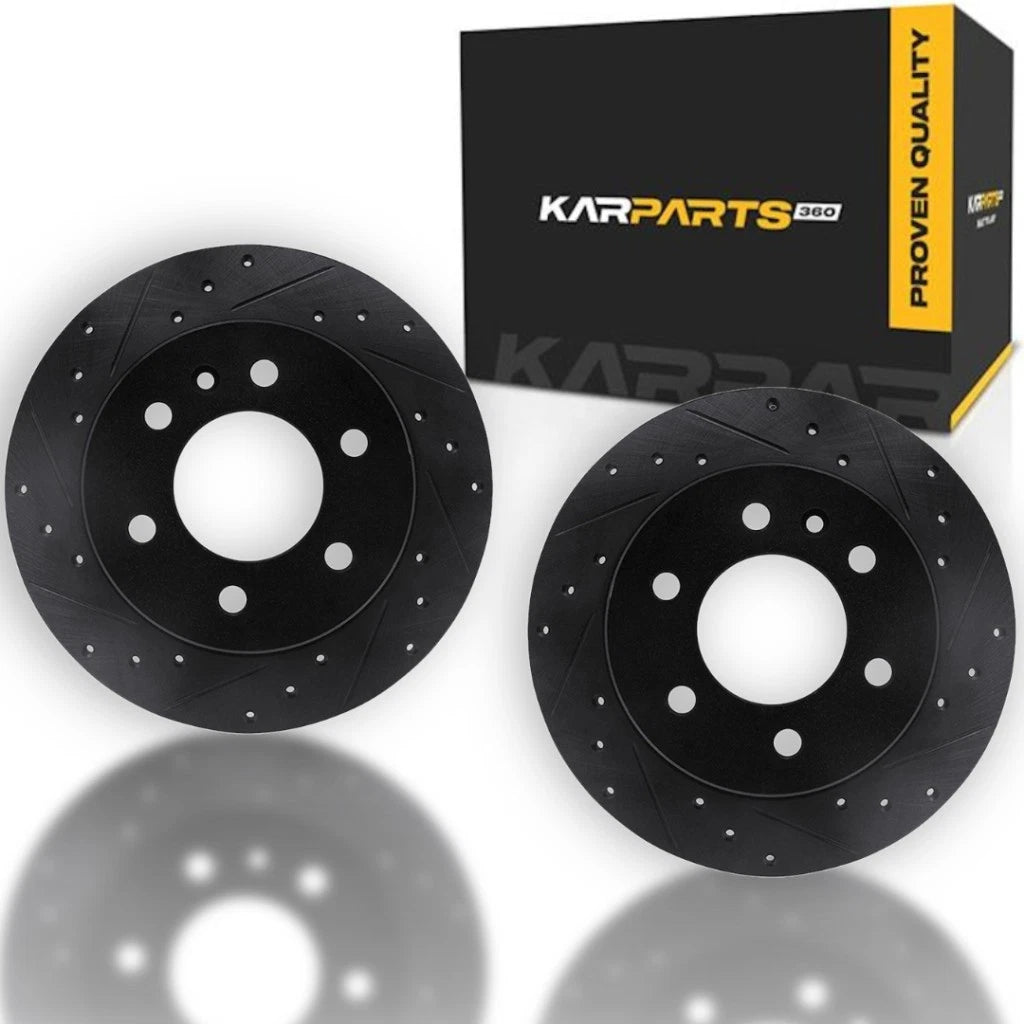 Rotor Set Rear for Volkswagen Crafter (2016–2017) ALX-PAU-DF-8002-40103-CLA4 Drilled and Slotted Black