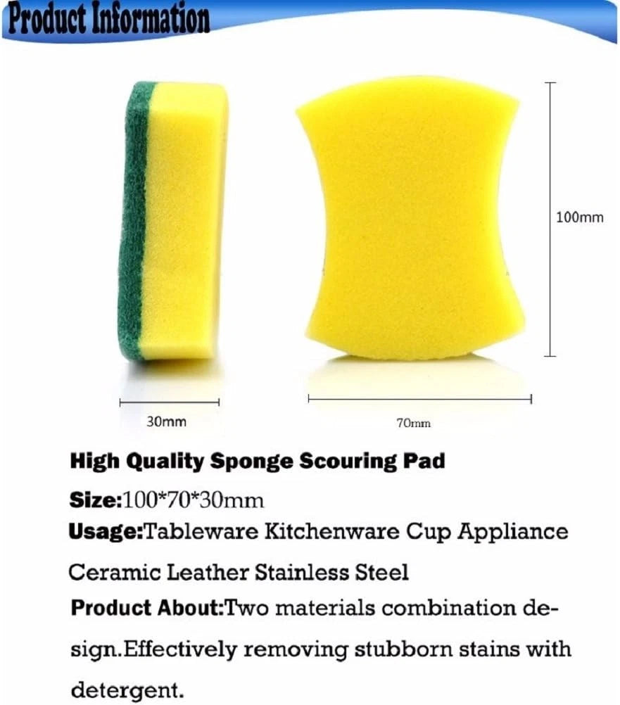 Pack of 24 Eco Non-Scratch Scrub Sponges for Kitchen Cleaning