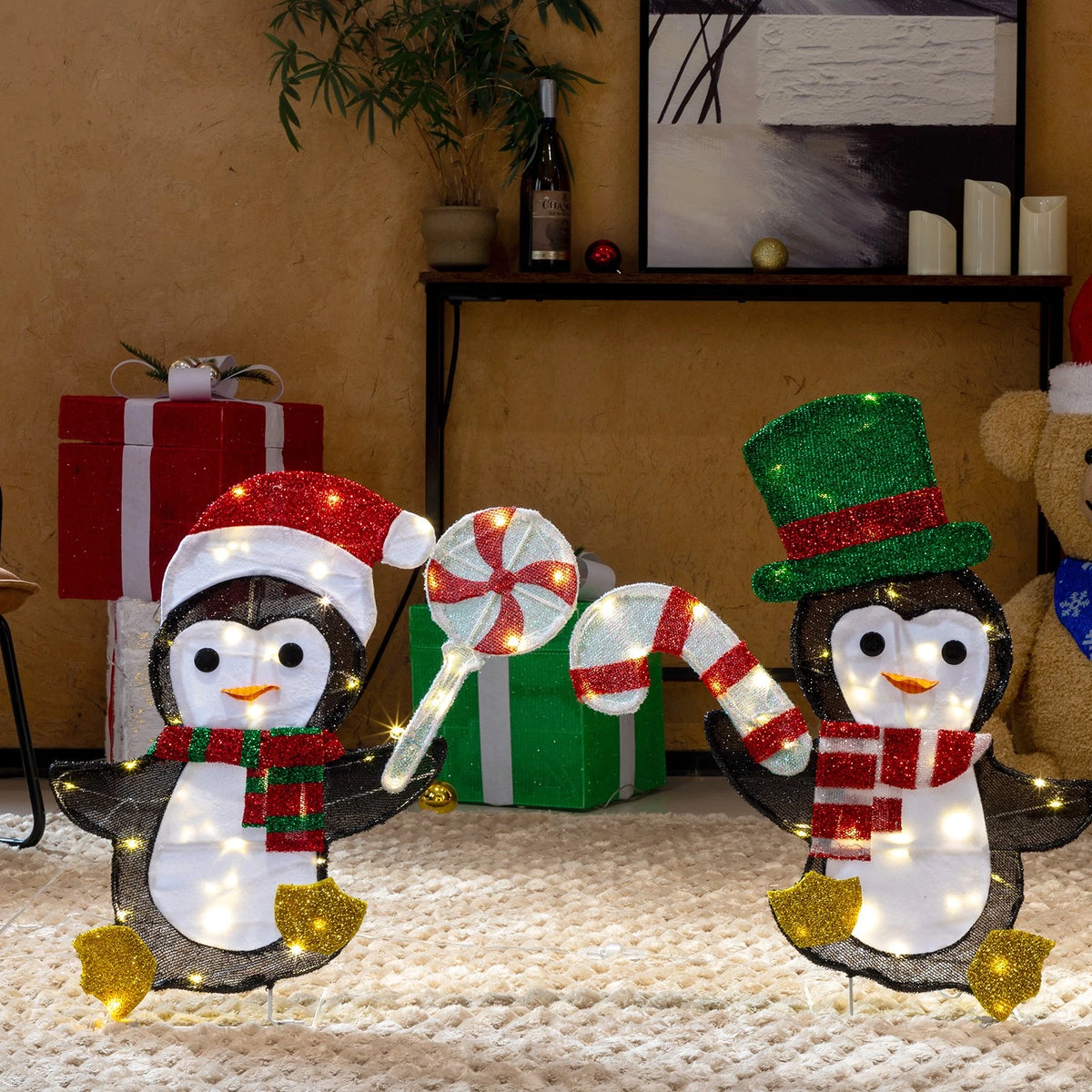 2 Piece LED Lighted Animal Decorations for Holiday Party
