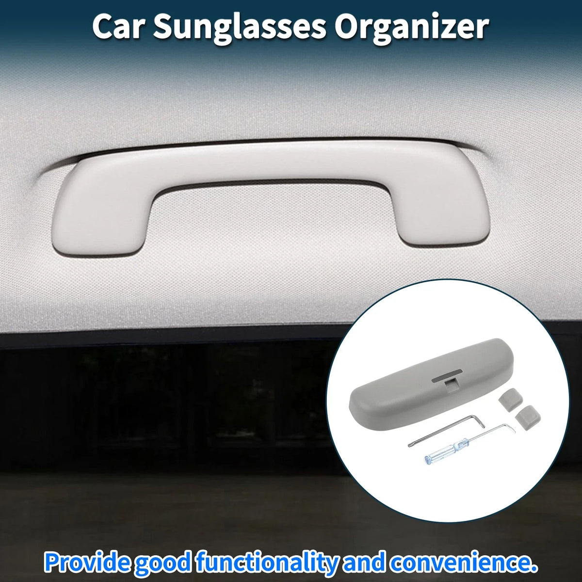 Sunglasses Case for Ford Everest (2015–2021) Eyeglasses Holder Storage Box Grey