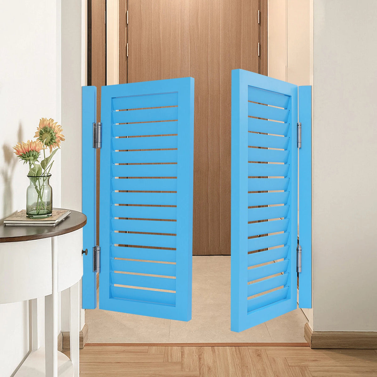 1 Pair Blue Dual Partition Door for Porch Entrance