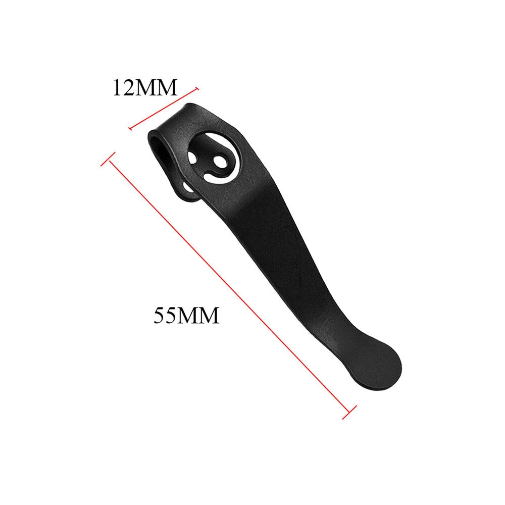 Black Titanium Deep Carry Pocket Clip for Spyderco PM2 Manix Delica
