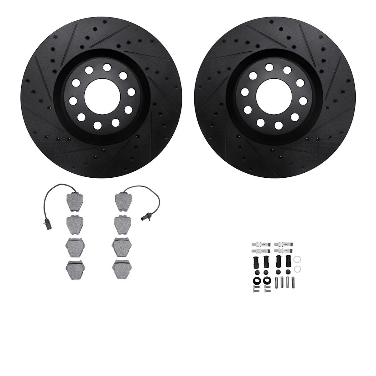 2X Brake Disc and Pad Kit for Audi A6 Quattro S6 (2000–2004) WHWH1-73045