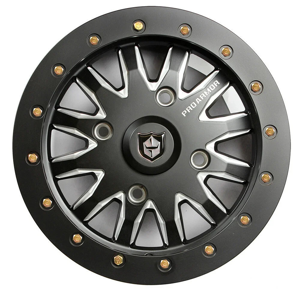 Pro Armor Halo Milled Beadlock Wheel Rim for UTV (15x7, 4/156, 38mm Offset)