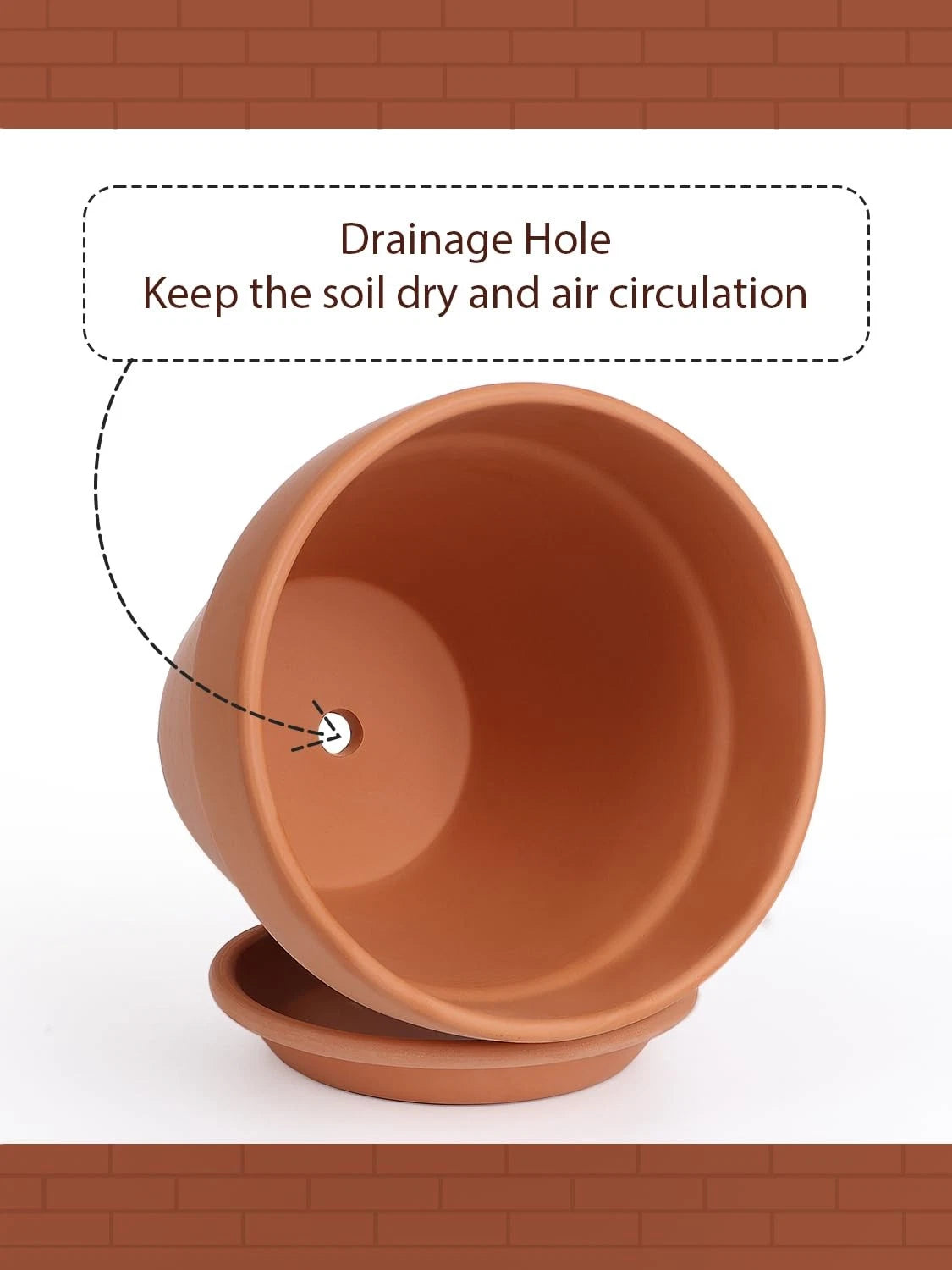 10 Inch Terracotta Pot for Indoor Outdoor Planting