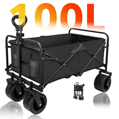 Collapsible Folding Wagon Cart for Utility Use (330lb Capacity)
