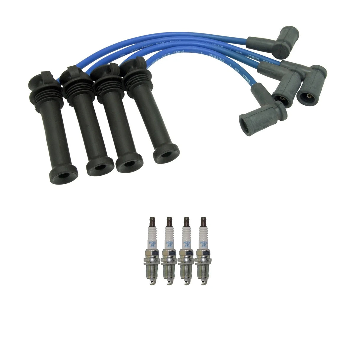 NGK 8mm Wire Set & 4 Platinum Spark Plugs for Ford Ranger Mazda B2300 (1998–2009)