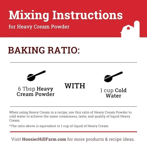 Heavy Cream Powder for Hoosier Hill Farm (1LB Pack)
