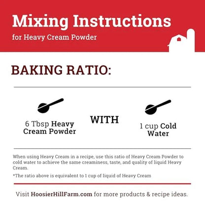 Heavy Cream Powder for Hoosier Hill Farm (1LB Pack)