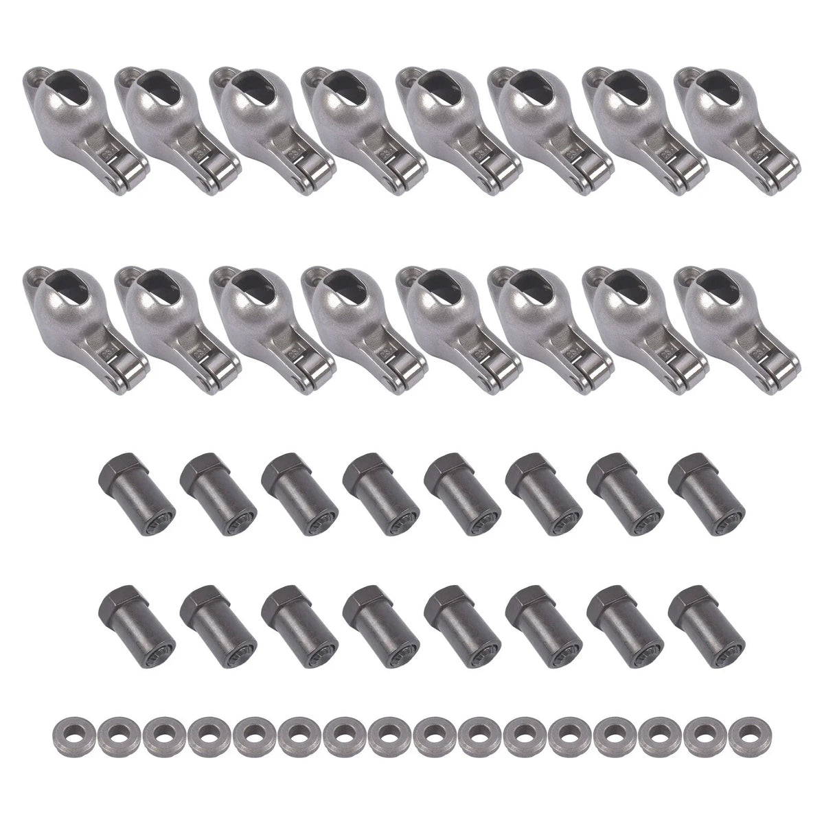 16Pcs Rocker Arms Set for Small Block Chevy SBC (262–400) Roller Tip
