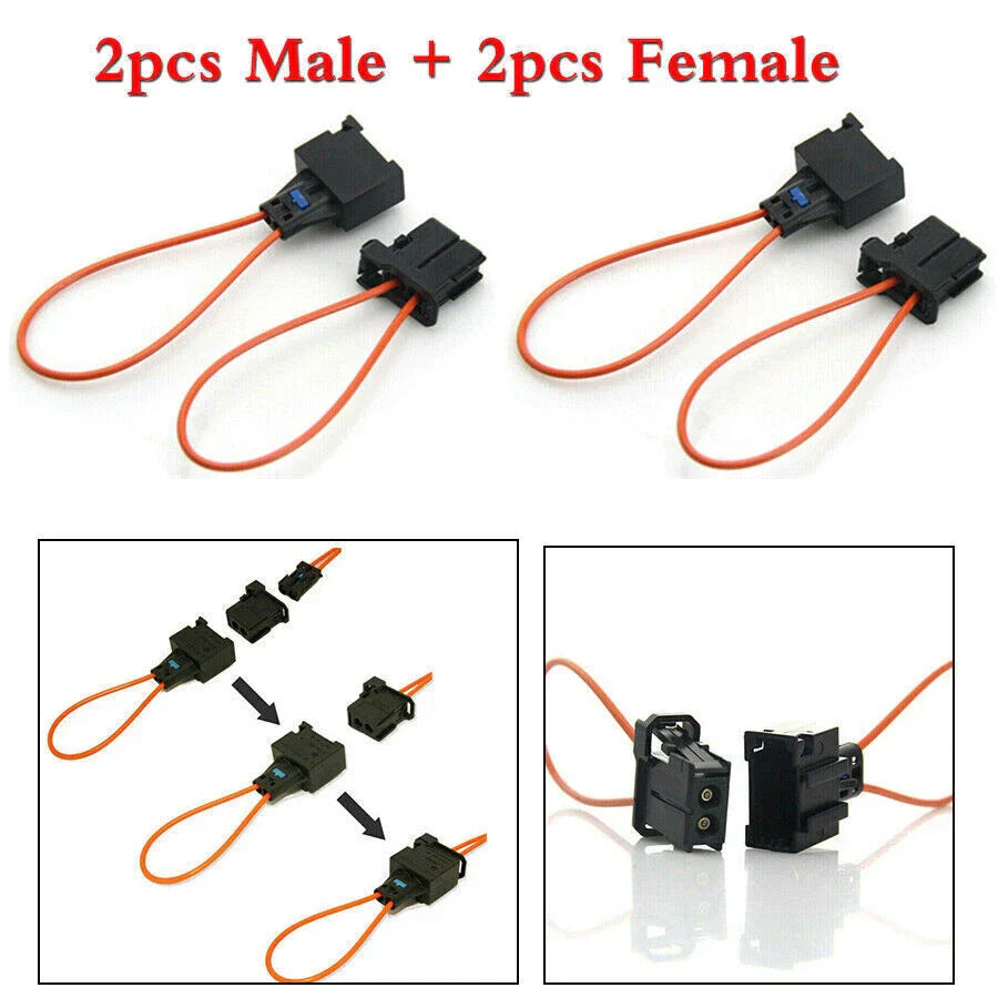 Car Male & Female Plug Adapter for MOST System Diagnostic Fiber Optic Bypass
