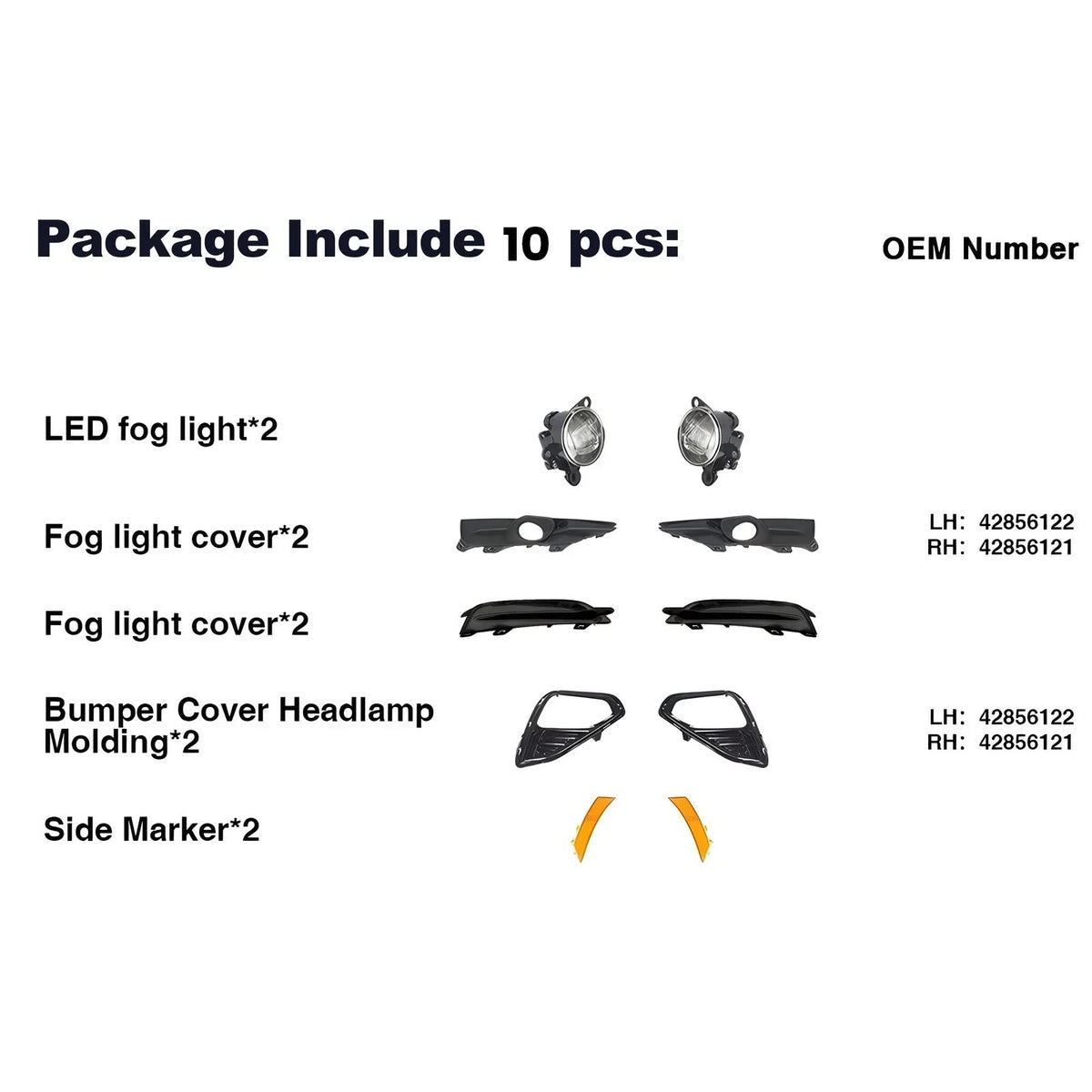 Fog Light Set for Chevrolet Trailblazer RS (2021–2023) Left + Right Bezel