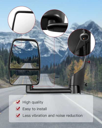 Pair of Manual Tow Mirrors for Chevy Express/Savana Van (2003–2017)