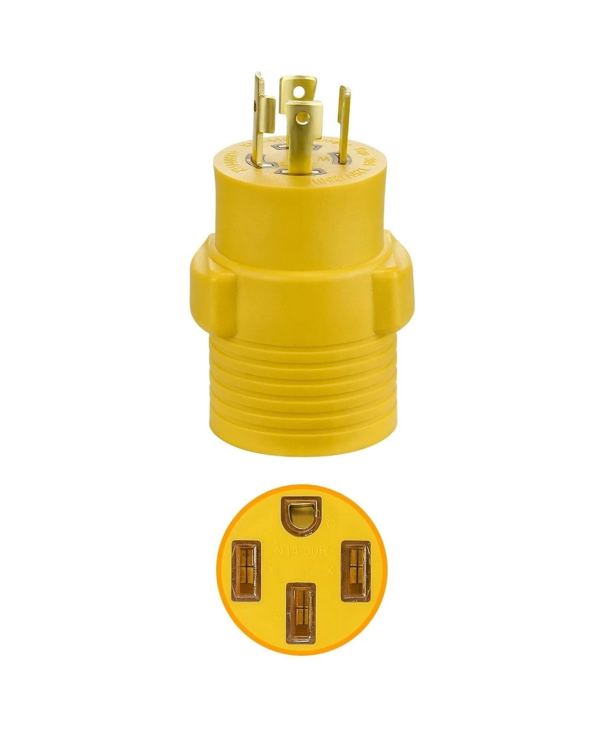30 Amp to 50 Amp Generator Plug Adapter, 4 Prong Male
