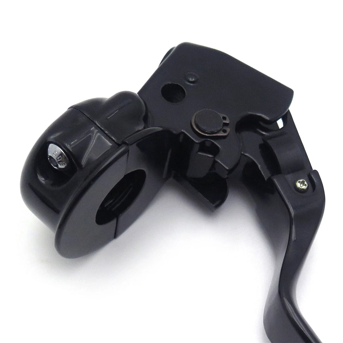 Black Skull Clutch Lever Mount Bracket for Harley Road King (1996–2007) & Sportster (1995–2003)