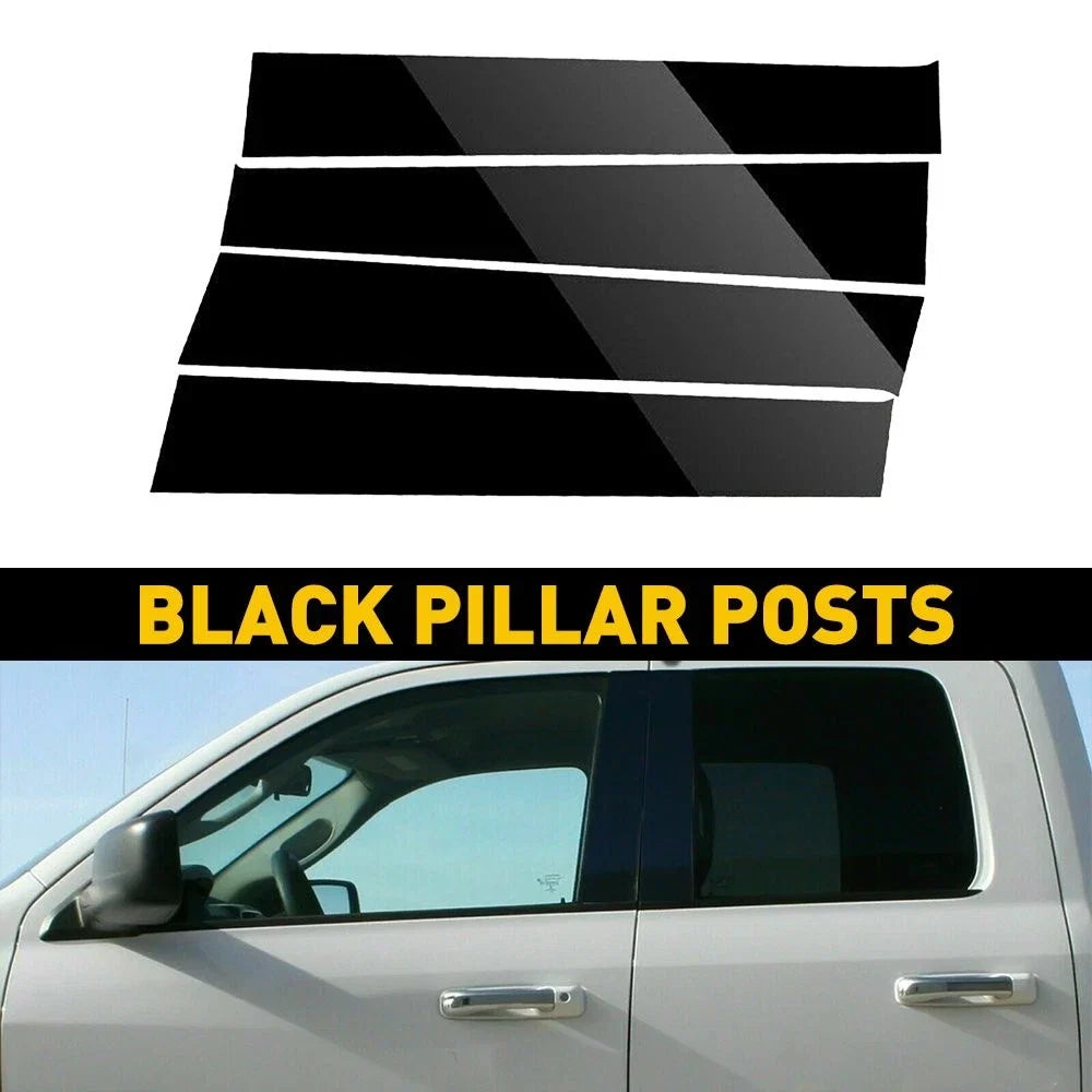 Black Post Pillar Trim for Dodge Ram 1500 2500 3500 (2009–2018)