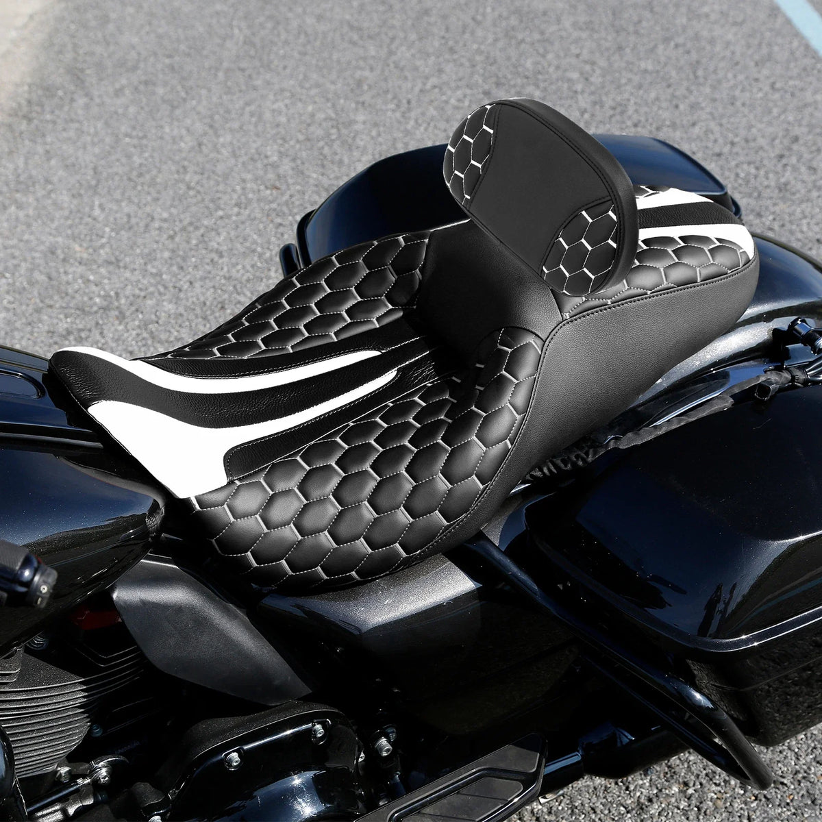 Driver Passenger Seat & Rider Backrest Pad for Harley Street Glide (2009–2023)